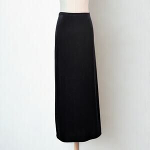 NY&CO Black Velvet Maxi Skirt Stretchy Long Column Skirt Whimsigoth Minimalist